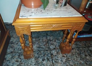 Mesa madera y mármol