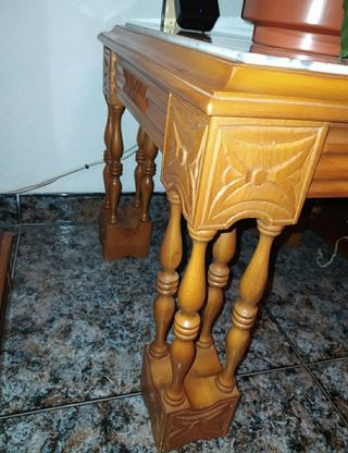 Mesa madera y mármol