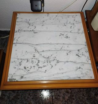 Mesa madera y mármol