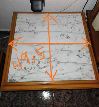 Mesa madera y mármol