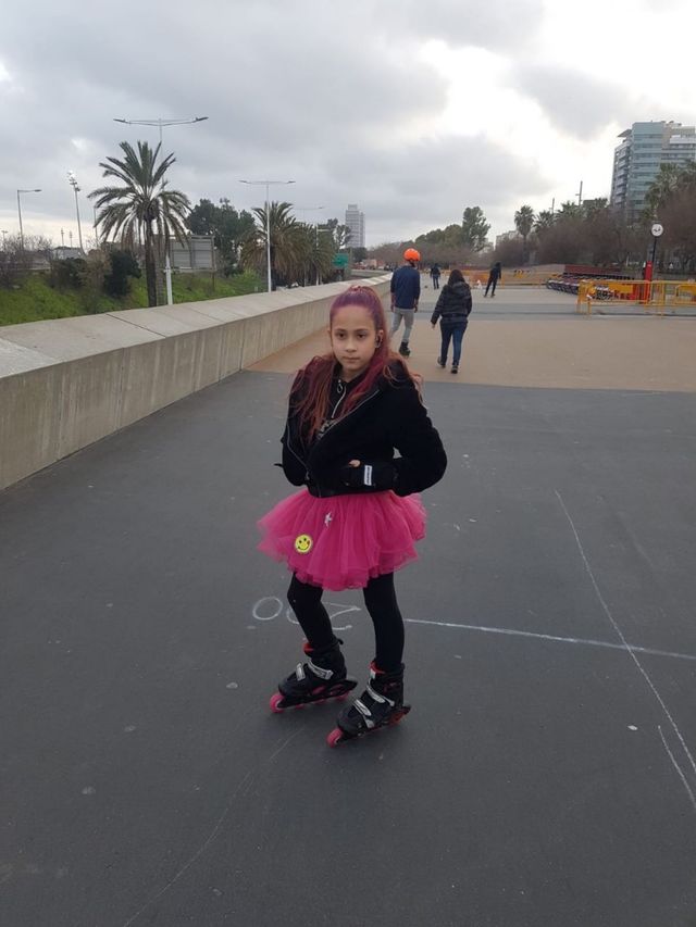 Patines en linia con las ruedas luminosas