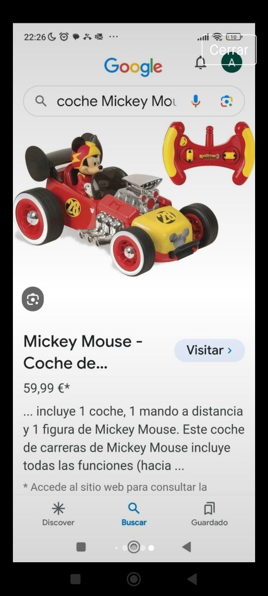 Coche grande teledirigido Micki Mouse