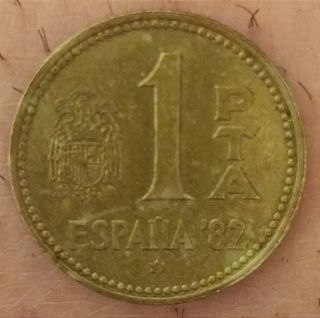 Moneda 1 peseta, año 1980, mundial '82