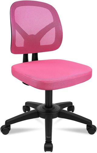 SILLA DE OFICINA SIN REPOSABRAZOS ROSA.