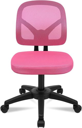 SILLA DE OFICINA SIN REPOSABRAZOS ROSA.
