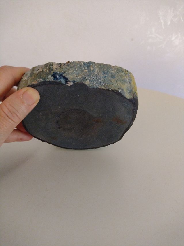 Portacandela in fetta D'Agata blu