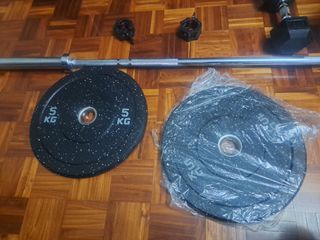 Barra halterofilia y mancuernas 10kg