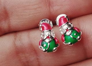 Ofertón🔥Papá Noel 🧑🎄 PLATA 925 Pendientes Niña