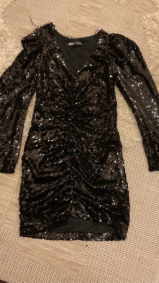 Vestido fiesta zara lentejuelas S
