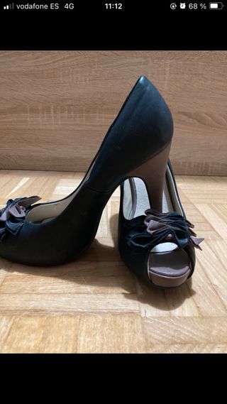 zapatos tacon 37 negros