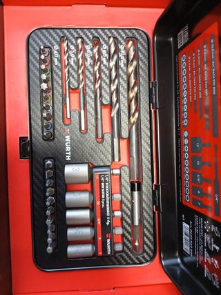 Caja brocas de titanio y accesorios