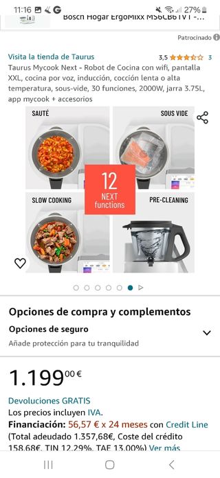Robot de cocina taurus