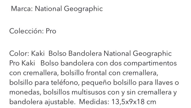 Bolso bandolera National Geographic