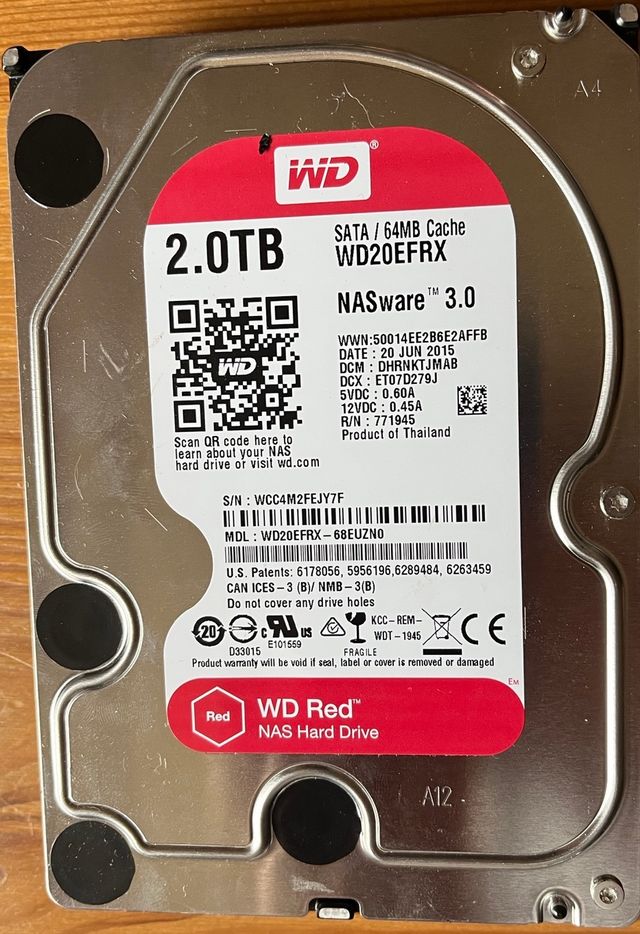 WD RED 2TB - Disco Duro NAS WD20EFRX d'occasion pour 30 EUR in Oviedo ...