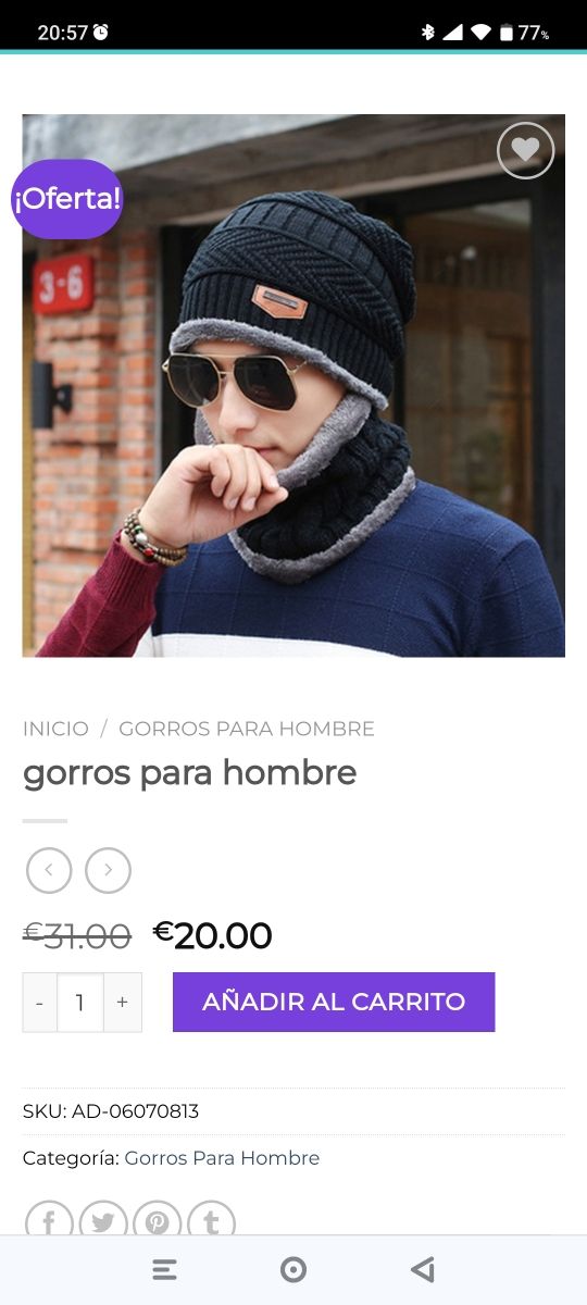 Gorro y braga cubre garganta