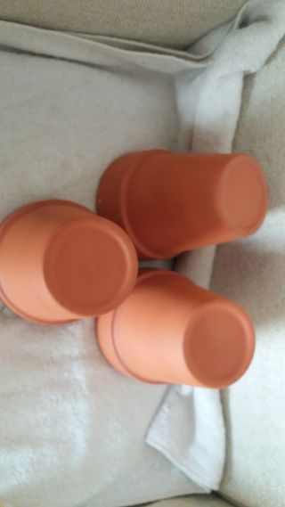 Lote macetas y plato artesanal