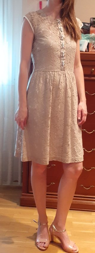 Vestido beis de fiesta talla 36