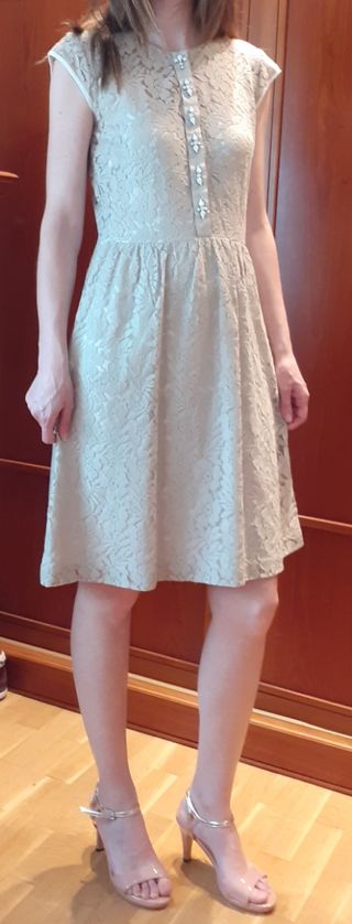 Vestido beis de fiesta talla 36