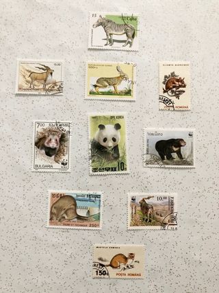 Riproduzione francobolli vari paesi animali