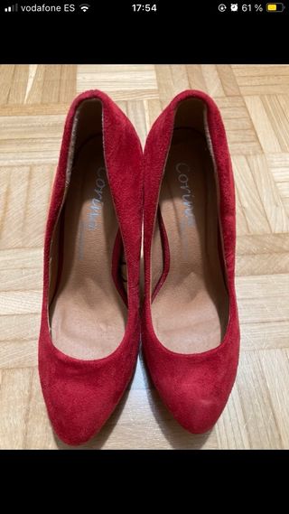 zapatos tacon 37 rojos