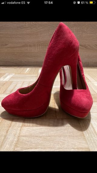 zapatos tacon 37 rojos