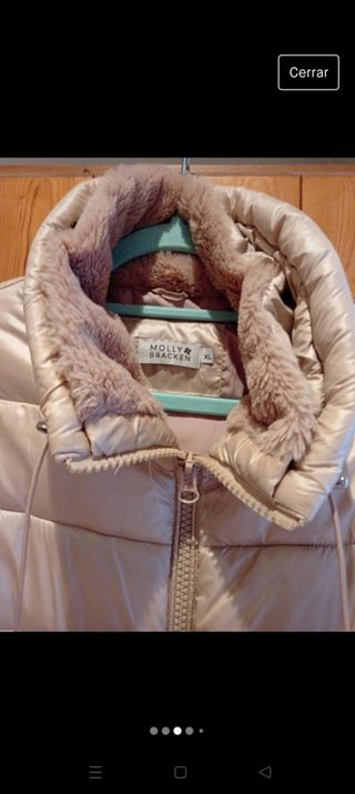 Abrigo beige con brillo mujer Blanca Mod. talla XL