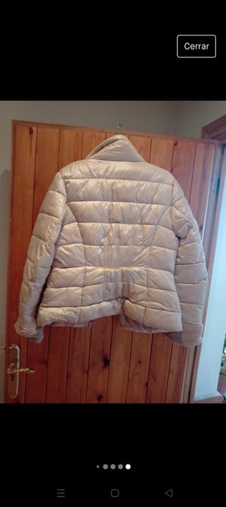 Abrigo beige con brillo mujer Blanca Mod. talla XL