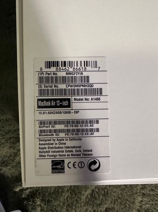 Portatil MacBook Air 2015