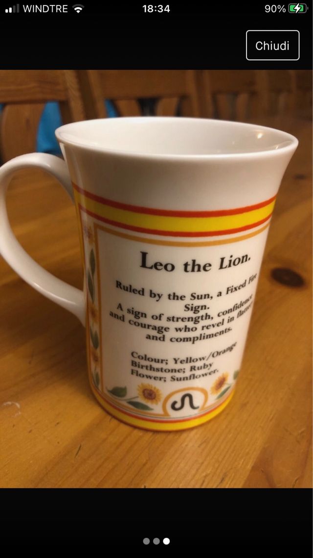 tazza colazione col segno del leone