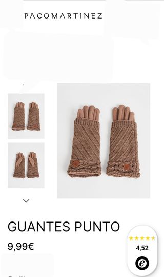 Guantes de punto.