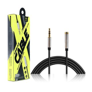 CABLE AUXILIAR MINI JACK MACHO A HEMBRA ALUMINIO