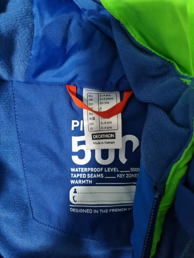 Equipo ski chaqueta y pantalon azul decatlhon