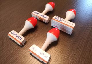 Lote Antiguos Sellos Caucho de Oficina