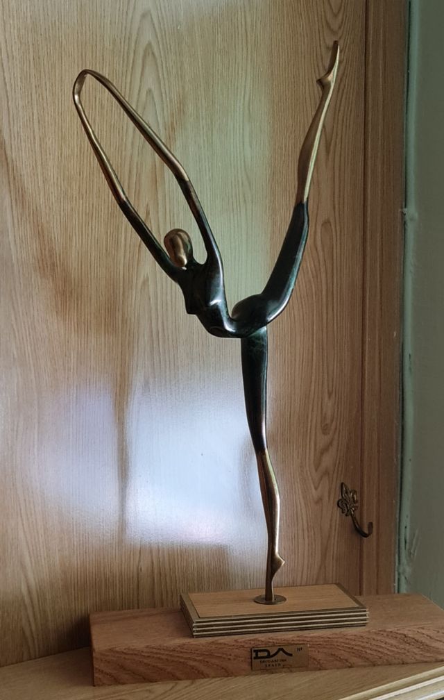 ESPECTACULAR Escultura Bailarina Bronce Deco Art