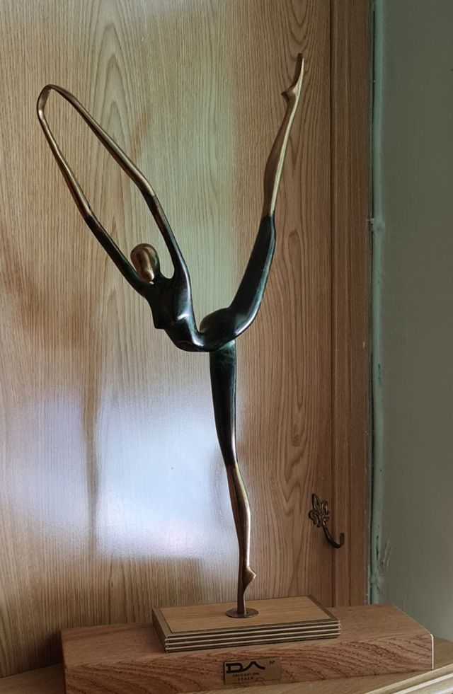ESPECTACULAR Escultura Bailarina Bronce Deco Art