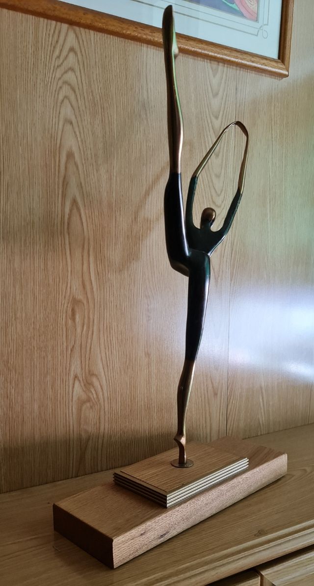 ESPECTACULAR Escultura Bailarina Bronce Deco Art