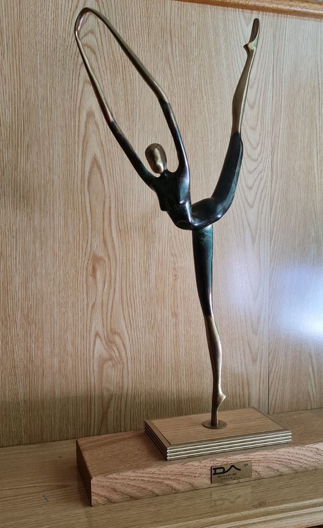 ESPECTACULAR Escultura Bailarina Bronce Deco Art