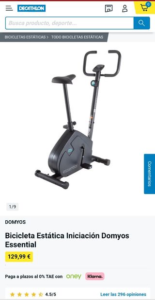 Bicicleta estática Domyos Decathlon