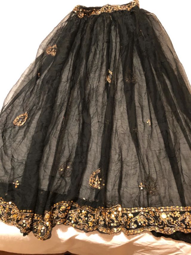 Falda fiesta transparente negra