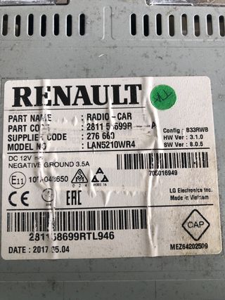 Pantalla navegacion gps radio Renault clio 4