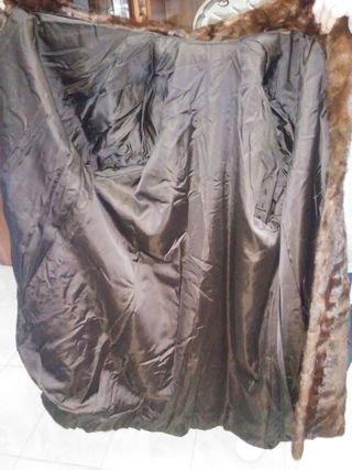 Abrigo largo vintage piel en marrón