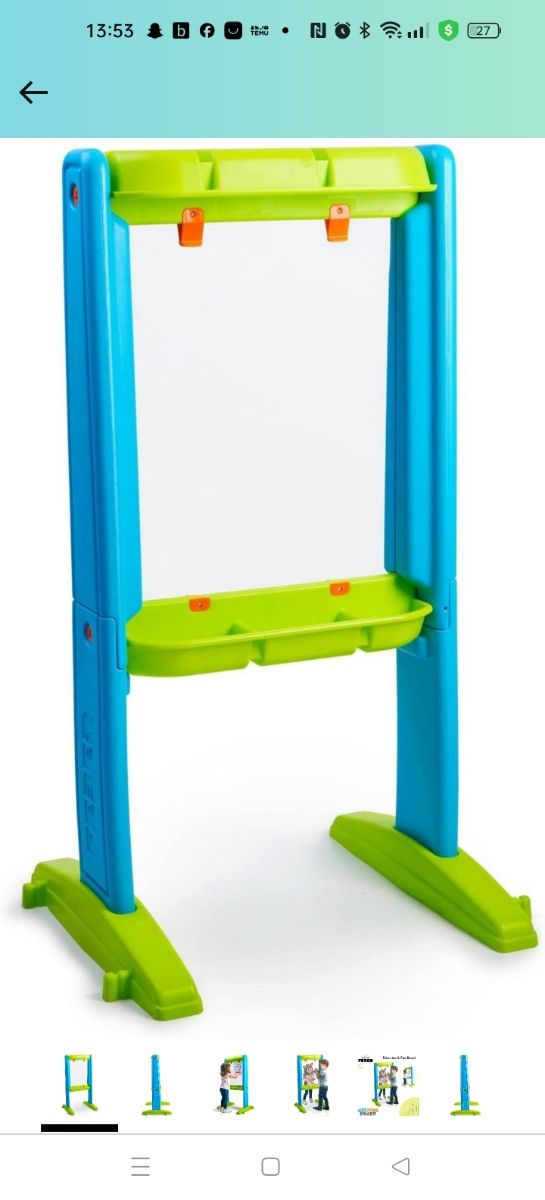 REBAJADA. Pizarra transparente caballete FEBER