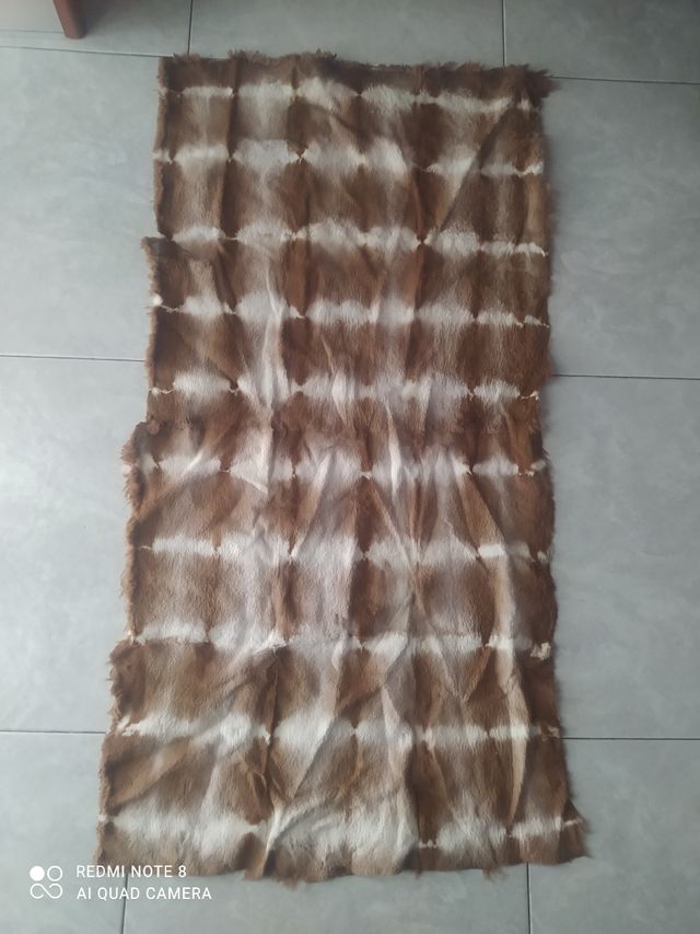 Tappeto cammello/bianco rasato stampato