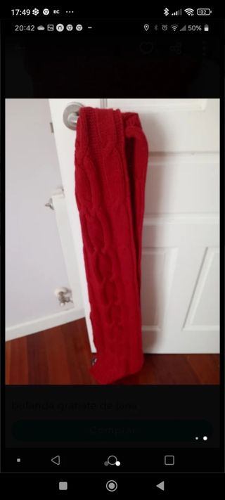 Bufanda punto roja granate