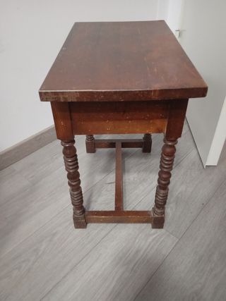 Mesita Auxiliar Madera Rústica con Cajón