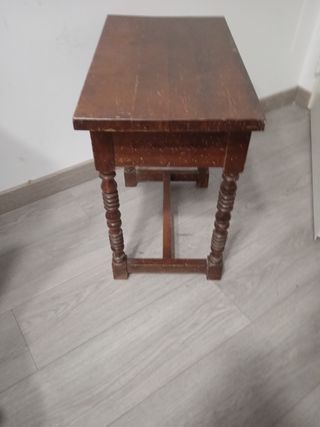 Mesita Auxiliar Madera Rústica con Cajón
