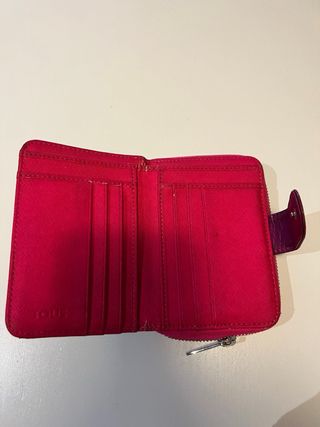 cartera con monedero Tous gris y rosa