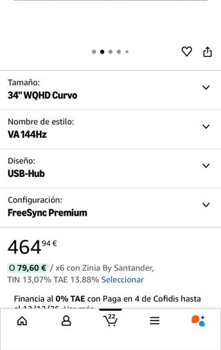 AOC Monitor Gaming CU34G2X/BK - 34" Curved 1500R