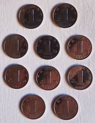 Lote de 10 monedas chinas (de 1 jiao)