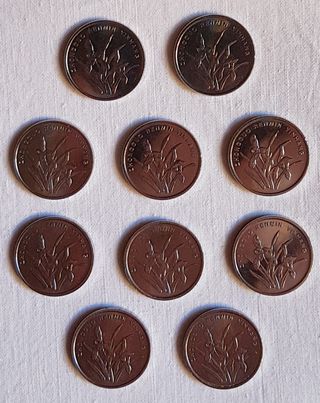 Lote de 10 monedas chinas (de 1 jiao)
